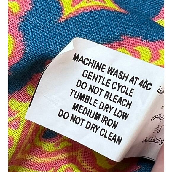 Bombay Paisley Ikat Buttoned Vest Top Cotton Linen Size XXS Boho Festival India - Picture 8 of 9